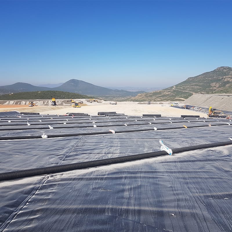 Deployment of corrugated drainage pipe lines in the Kışladağ Gold Mine heap leach area
